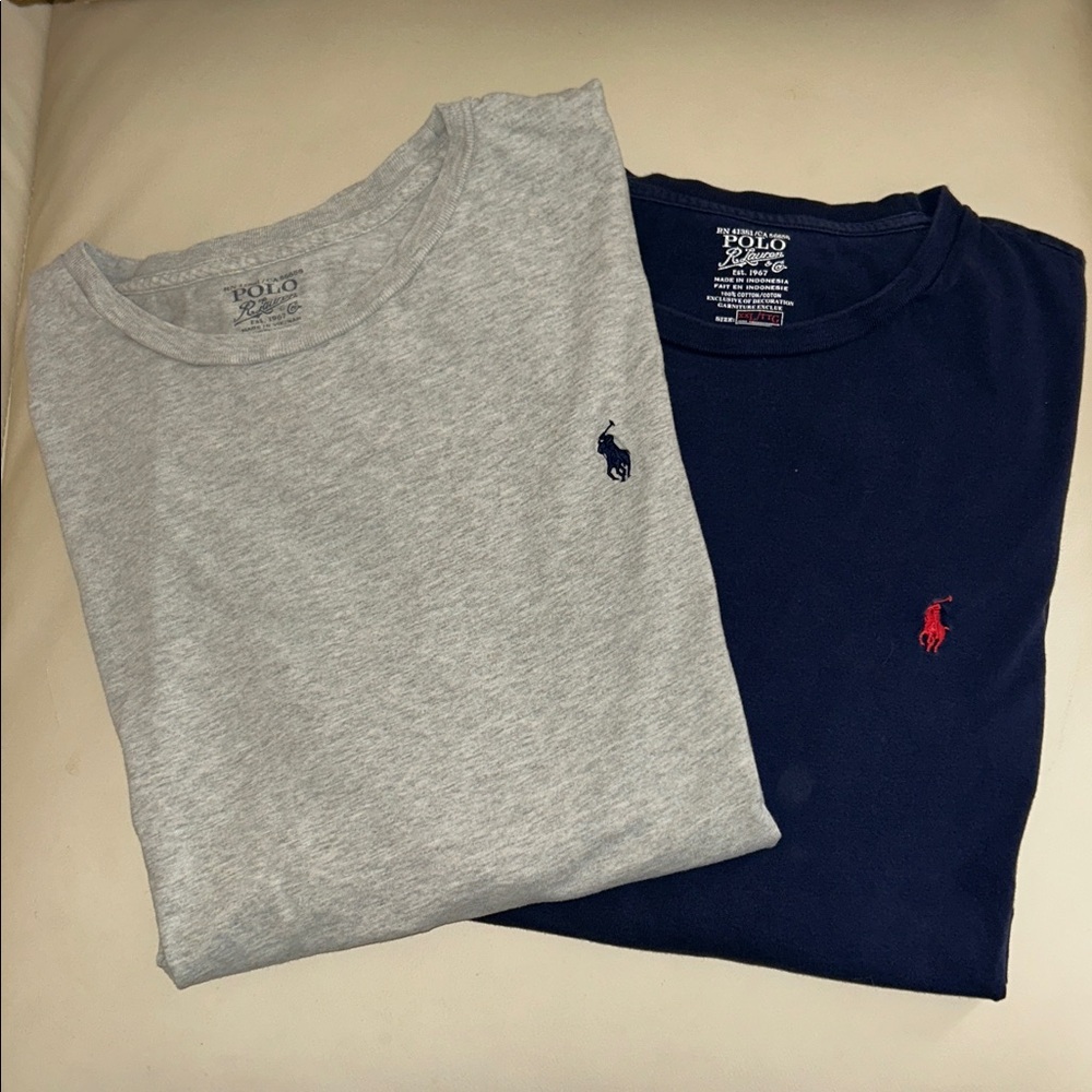 Polo by Ralph Lauren Gray & Navy Short Sleeve Crew Neck Tees (2-Pack)